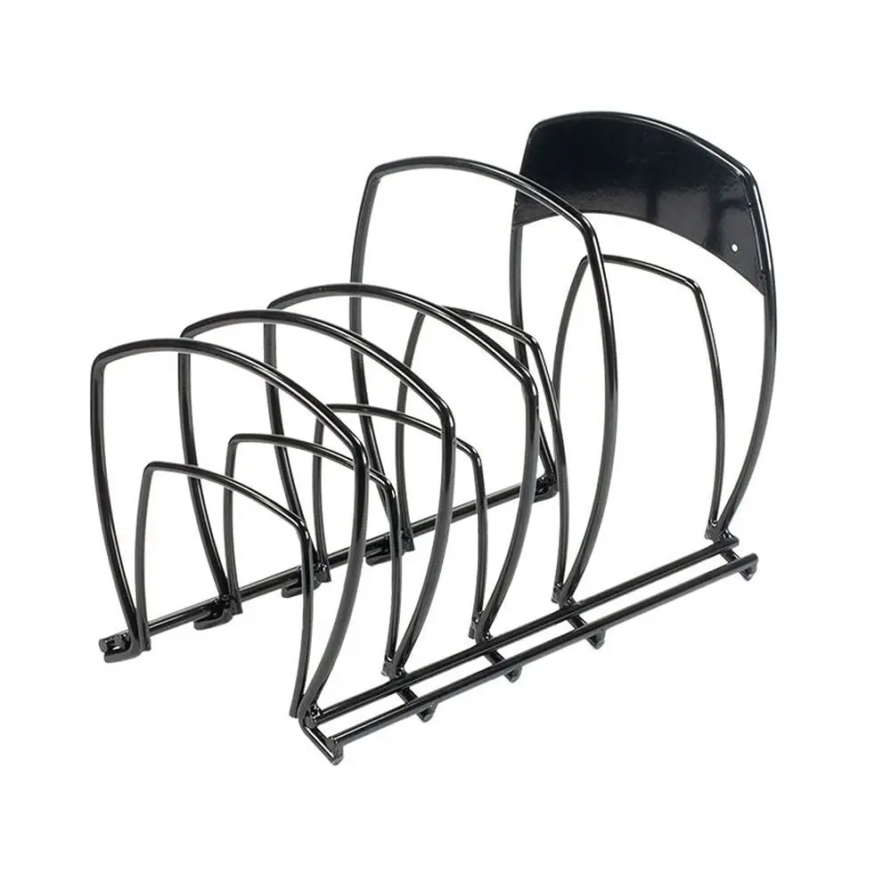 

5-ярусный органайзер для хранения кухонной утвари и посуды из чугуна, стальная конструкция, матовый черный цвет