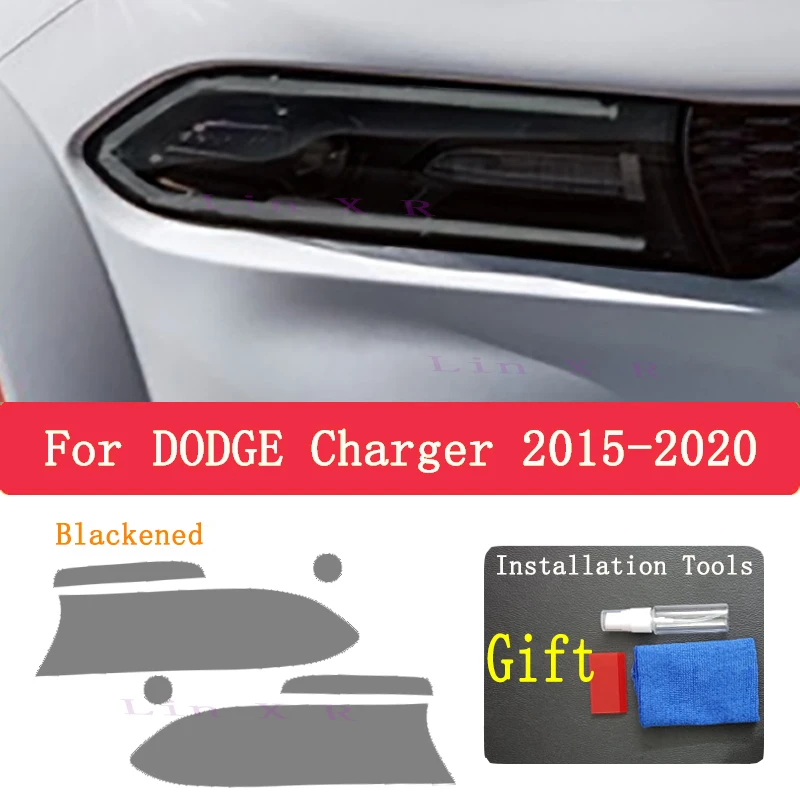 

Для Dodge Charger (2015-2020) ТПУ дымчатая черная световая пленка, аксессуары для модификации, защитная пленка для автомобильного освещения