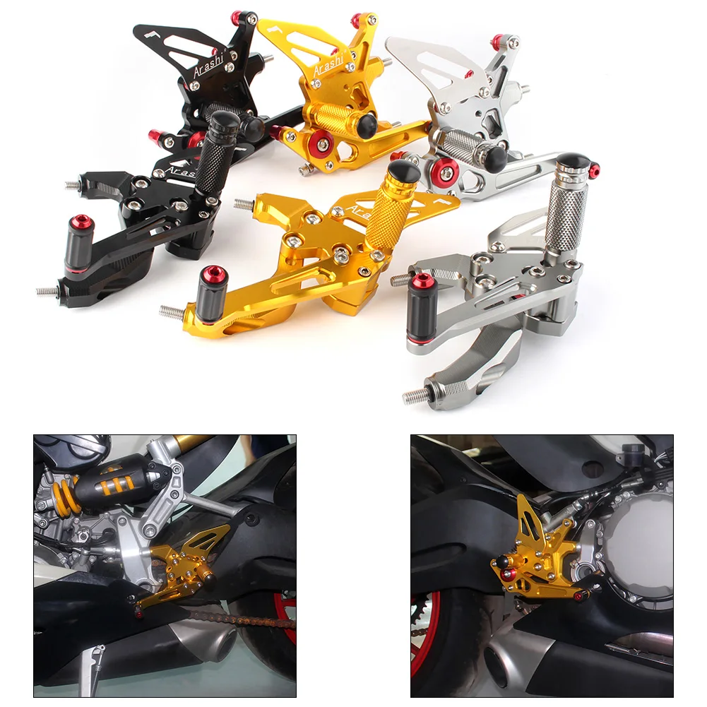 CNC Aluminum Adjustable Motorcycle Rearset Footpegs Rear Set foot Pegs Footrest for Ducati 959 Panigale 2016 2017 2018