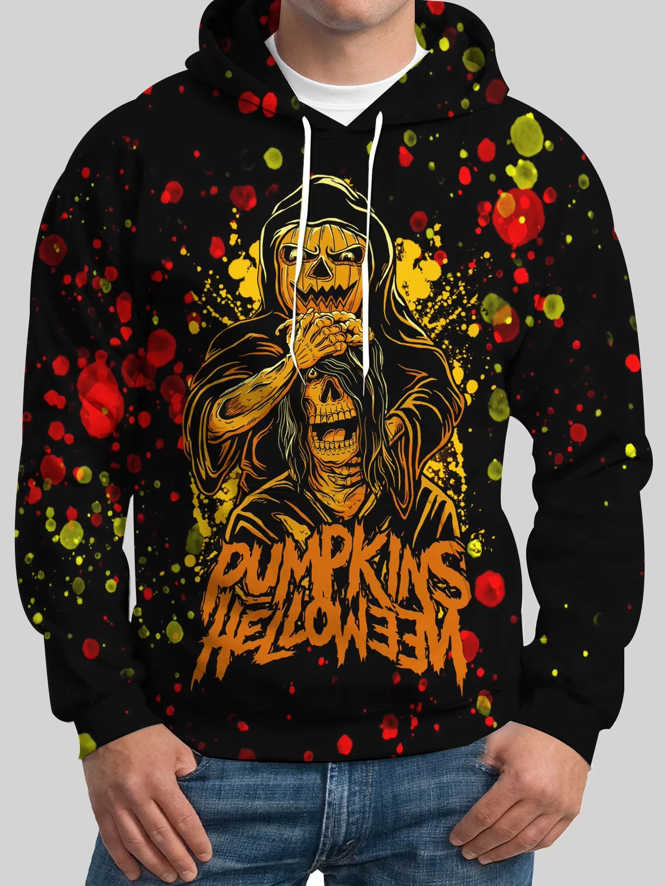 

Trendy Halloween Theme New Desigen 3D Printed Polyester Sweatshirt For Men Autumn Casual Loose Hoodies Street Harajuku Pullovers