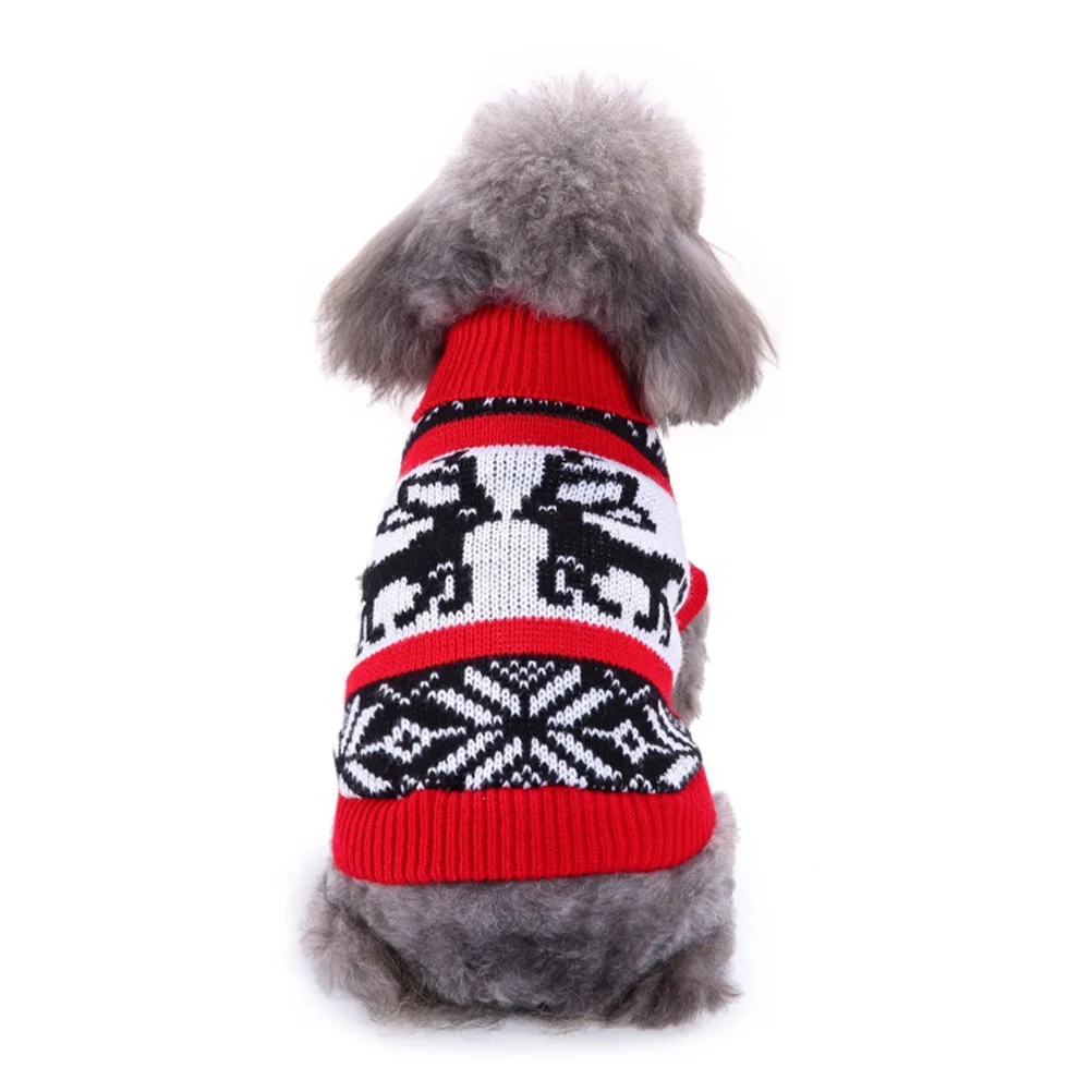 

Red Size S Christmas Pet Sweater Thick Warm Turtleneck Knit Dog Clothes Winter Puppy Sweater Festive Wear Dog Winter Clothes