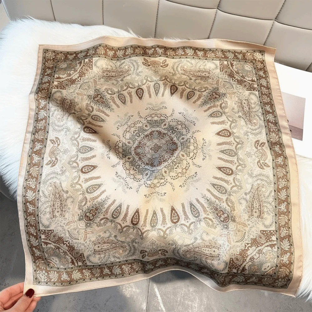 

All-match Geometric Shape Print Scarf Spicy Girls Hip Hop Small Square Scarf Headband Hair Scarf Silk Scarf Scarf Accessories