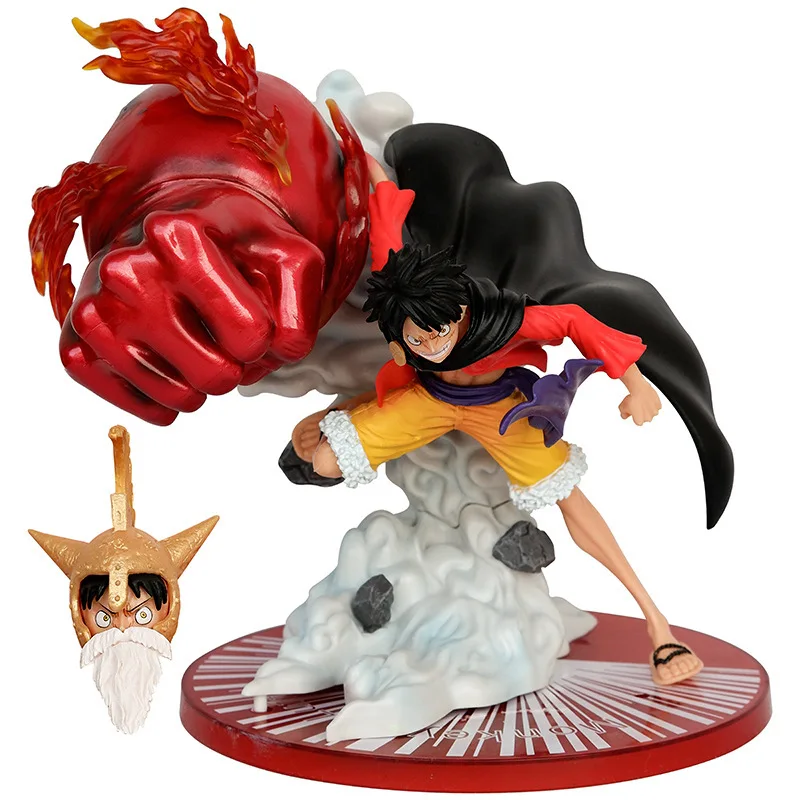 

Anime Peripheral ONE PIECE BTMonkey D. Luffy Double Head Interchangeable Statue PVC Action Figure Collectible Model Toy Boxed