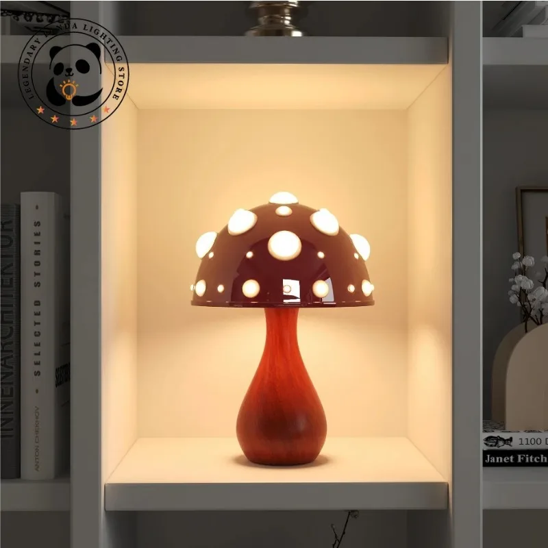 Modern Designer Table Lamp Art Amanita Mushroom Luminaria Living Room Hotel Study Restaurant Lofa Bedside Bedroom Light Fixtures