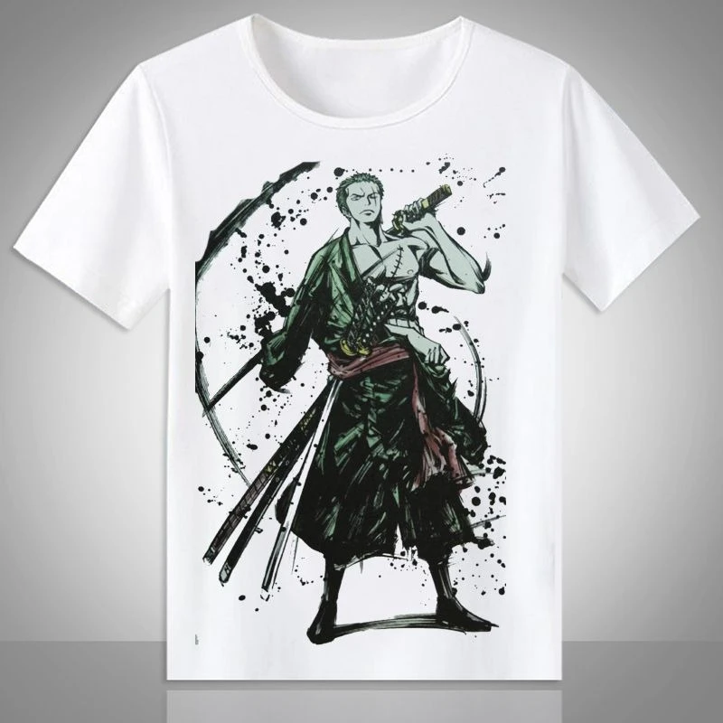 ONE Short-sleeved New Animation Luffy Sauron Tide Brand Nautical King Sports and Leisure Short-sleeved Trend Explosion PIECE Top