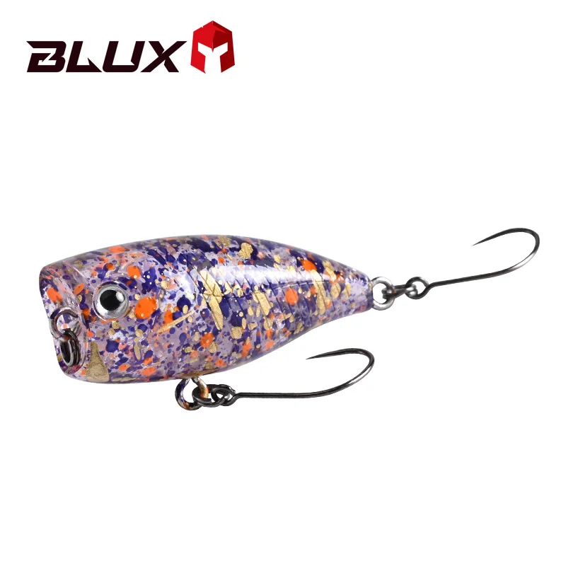 BLUX POKO Topwater Popper 35mm 3g Stream Trout Bass Fishing Lure Plastic Bait Creek Floating Freshwater Artificial Hard Lure