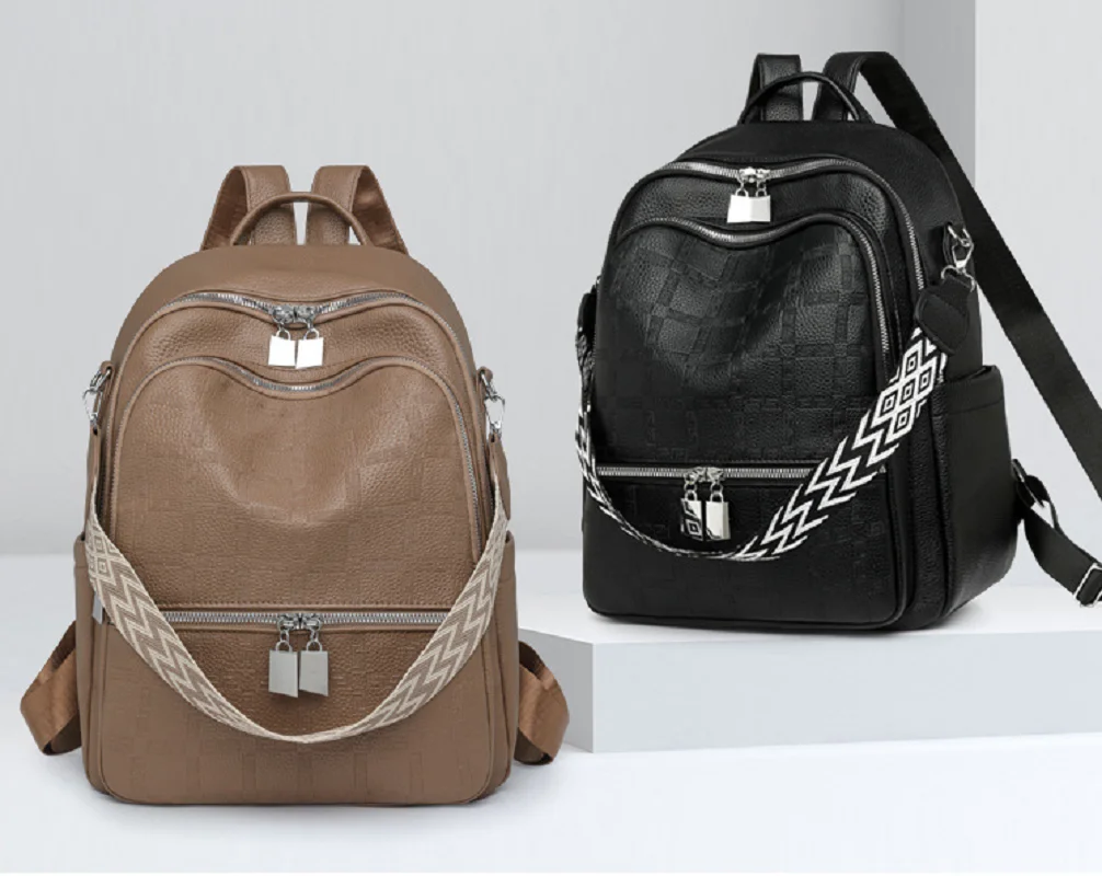 

Новые модные корейские дорожные рюкзаки из мягкой кожи, женские повседневные сумки на плечо большой вместимости с двойной молнией, сумки через плечо