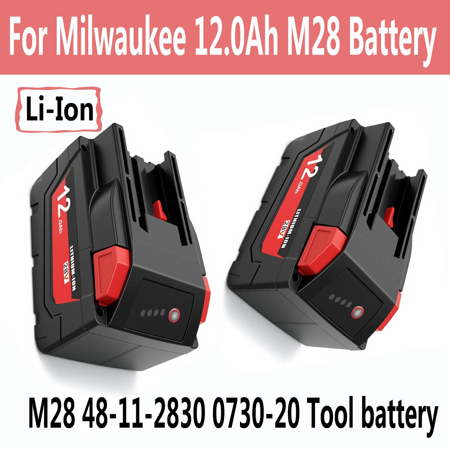Li-Ion Replacement Battery 28V 12.0Ah For Milwaukee M28 48-11-2830 0730-20 Tool battery compatible with V28VC,V28SX,V28SG,V28PD