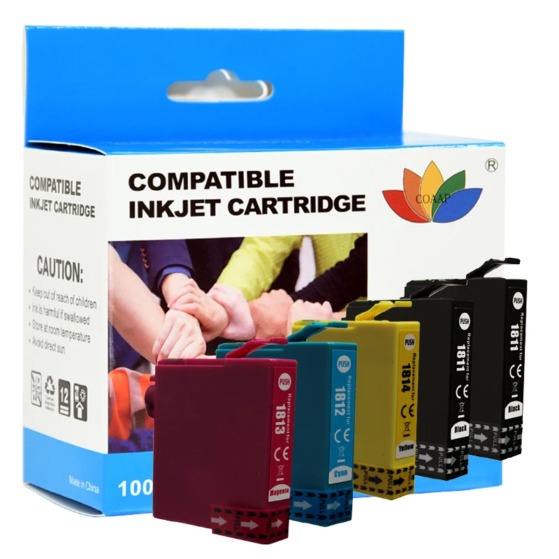 5 خرطوشة حبر متوافقة 18XL T1811 T1816 للطابعة EPSON XP205 XP305 XP322 XP315 XP212 XP402 XP30 XP225 XP325 XP422