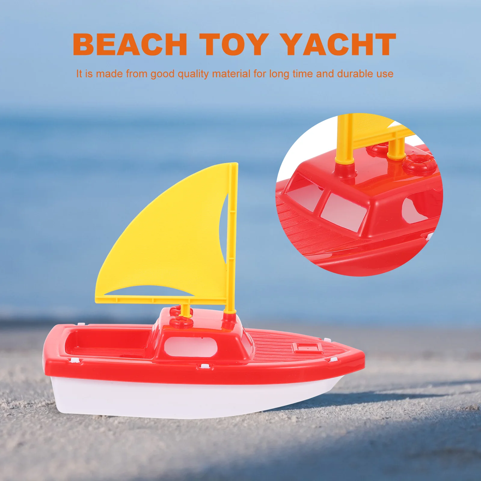 Plastic Beach Bath Toys Lightweight Red Baby Shower Boats Playful Tub Pool Toy Sets Sailing Race Boat