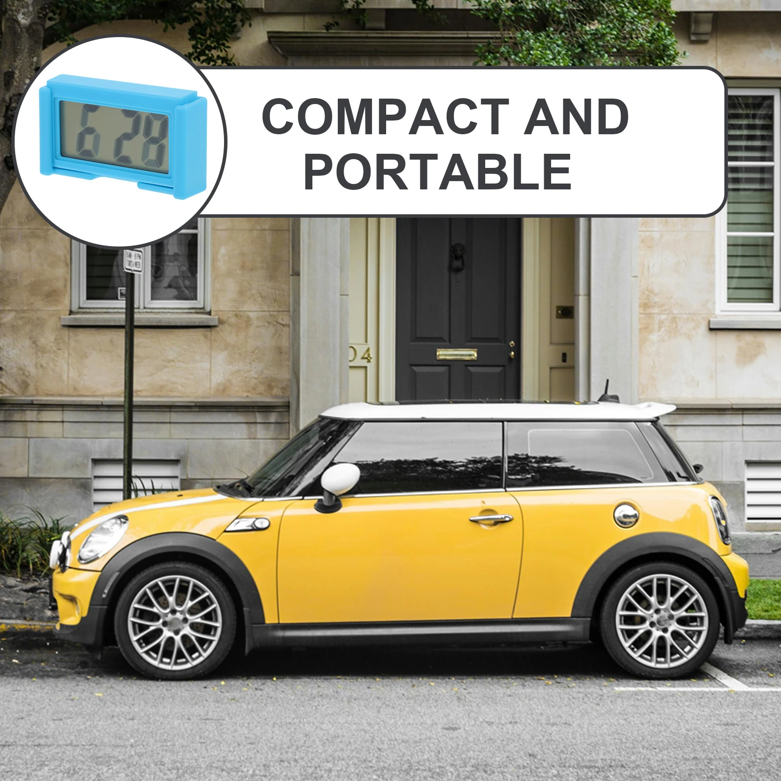 

Silent Desktop Clock Car Dashboard Auto Automatic Digital Small Plastic Student