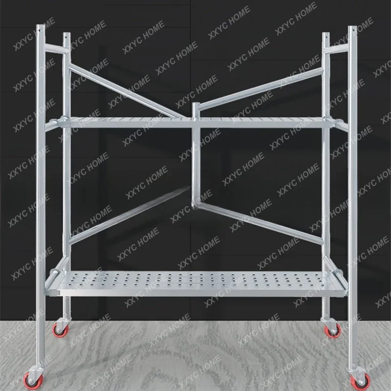 Small Movable Shelf Scraping Putty Stirrup Movable Folding Scaffold Aluminum Scaffolding Ladders Construction Engineering Ladder