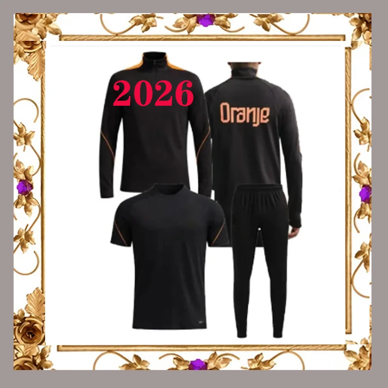 Nieuw 2026 Nederland trainingspak kinderset 26 27 Holland oranje shirt op maat - afbeelding 2