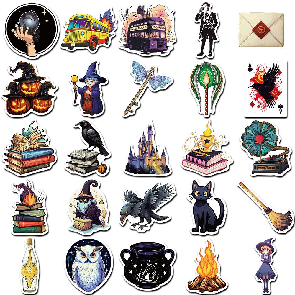 10/30/50pcs Gothic Magic Graffiti Stickers Aesthetic Waterproof Decorative Stationery Phone Case Laptop Vinyl Cool Sticker Packs