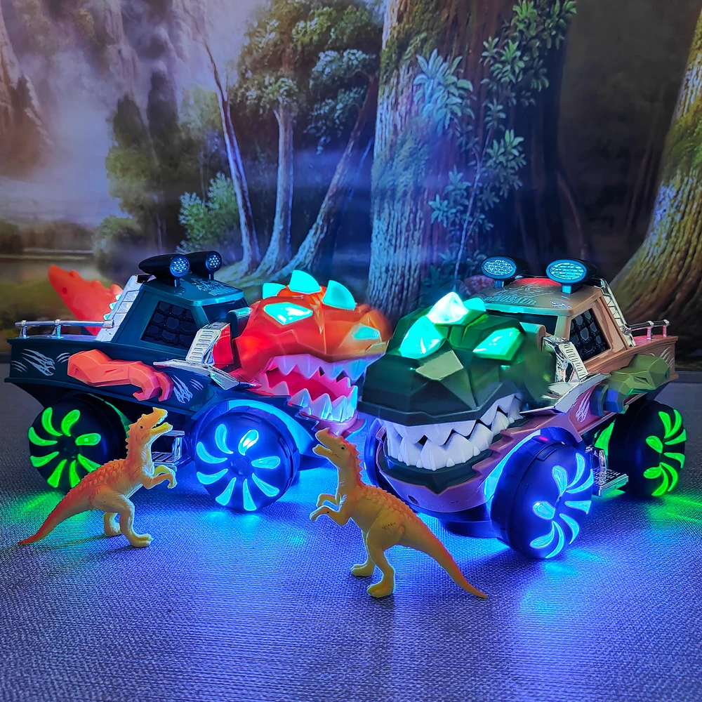 Dinosaurus Auto Elektrische Dansende Vervorming Roterende Universele Jongen Speelgoed Kind Meisje Auto Kerst Verjaardagscadeau