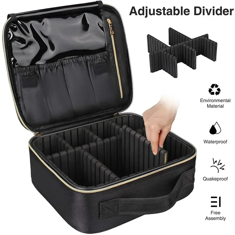 Mcao Travel Makeup Case Large Capacity Cosmetic Bag Professinal Organizer Divider Portable Artist Storage Accessories Box TJ3685