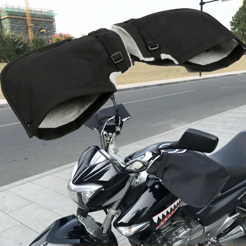 Motorcycle Handlebar Gloves Muffs Winter Warm Handle Gloves Waterproof Windproof Motorbike Handle Bar Hand Cover Muffs Parts