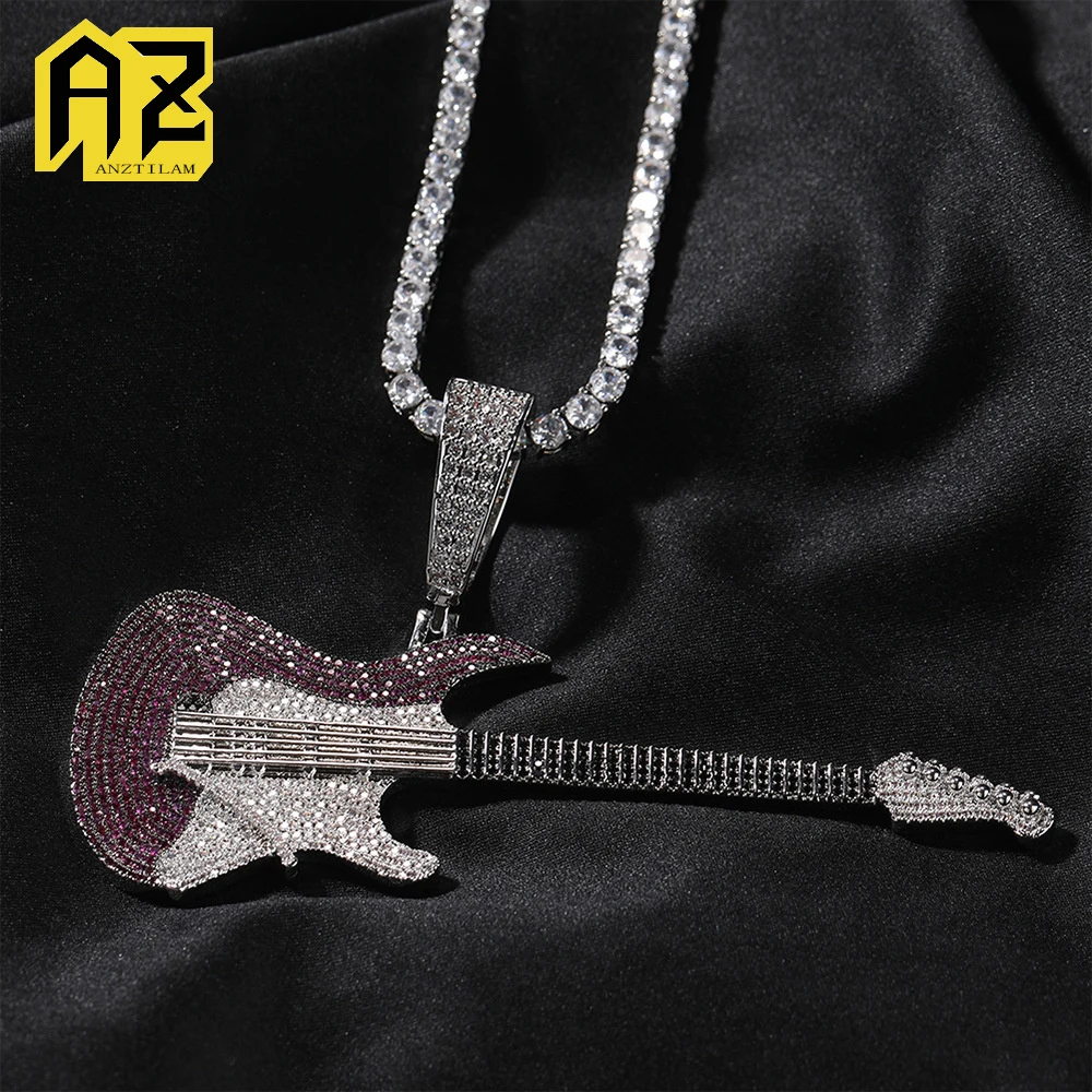 Hip Hop Chain Necklace - 안즈틸람 남성용 아이스 아웃 펜던트 목걸이,