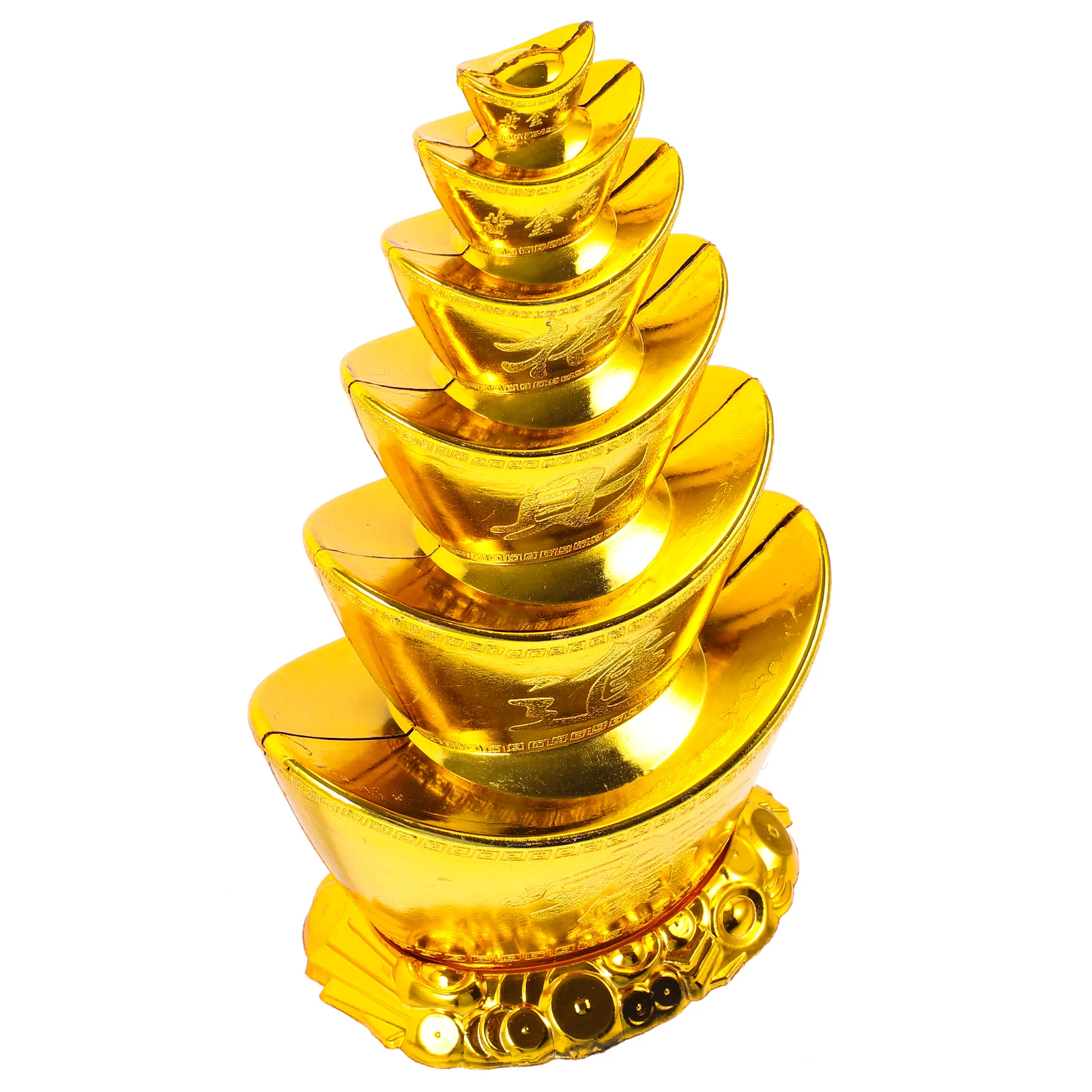 

Plastic 6 Layers Gold Ingot Pagoda Home Decoration Crafts nament Bright Color Compact Size Lightweight Office Bedroom Living