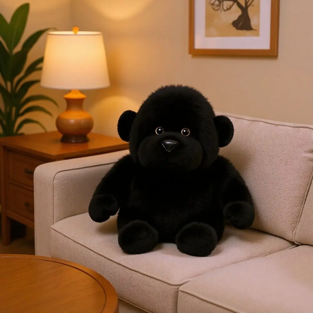 검은 고릴라 봉제 인형, 매우 부드러운 시뮬레이션 봉제 고릴라 만화 야생 동물원 침팬지 봉제 인형