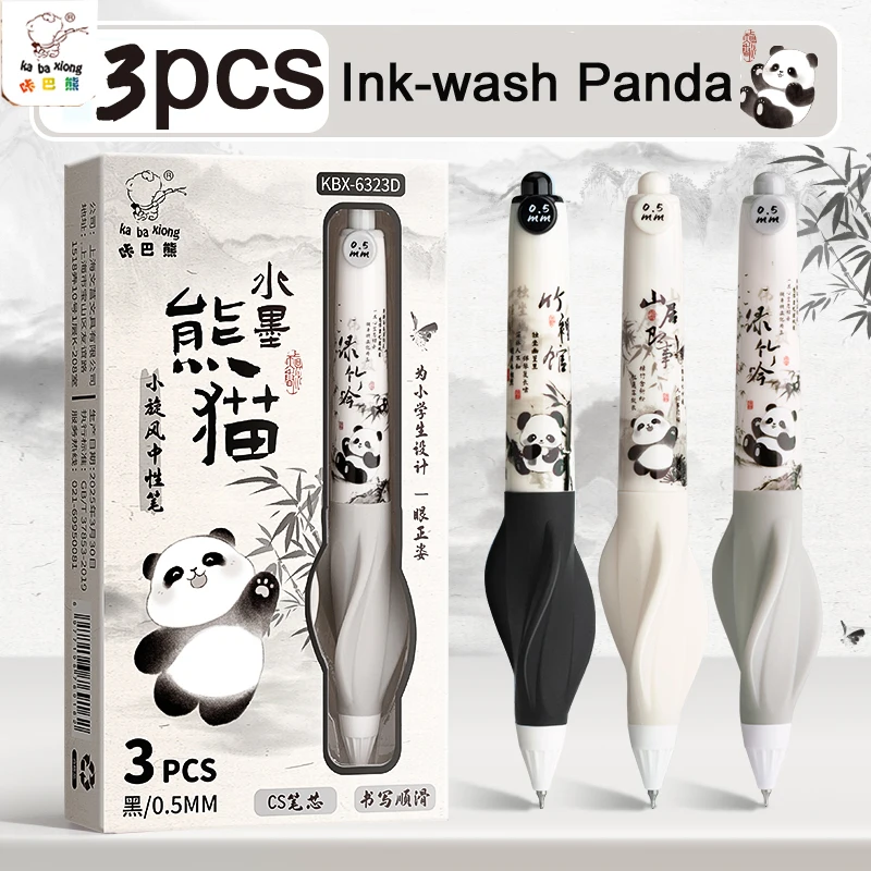 

Гелевые ручки Kawaii Jumbo Barrel, быстросохнущие черные чернила Cute Panda/Kapibara, эстетические ручки для плавного письма для школы, журнала и офиса
