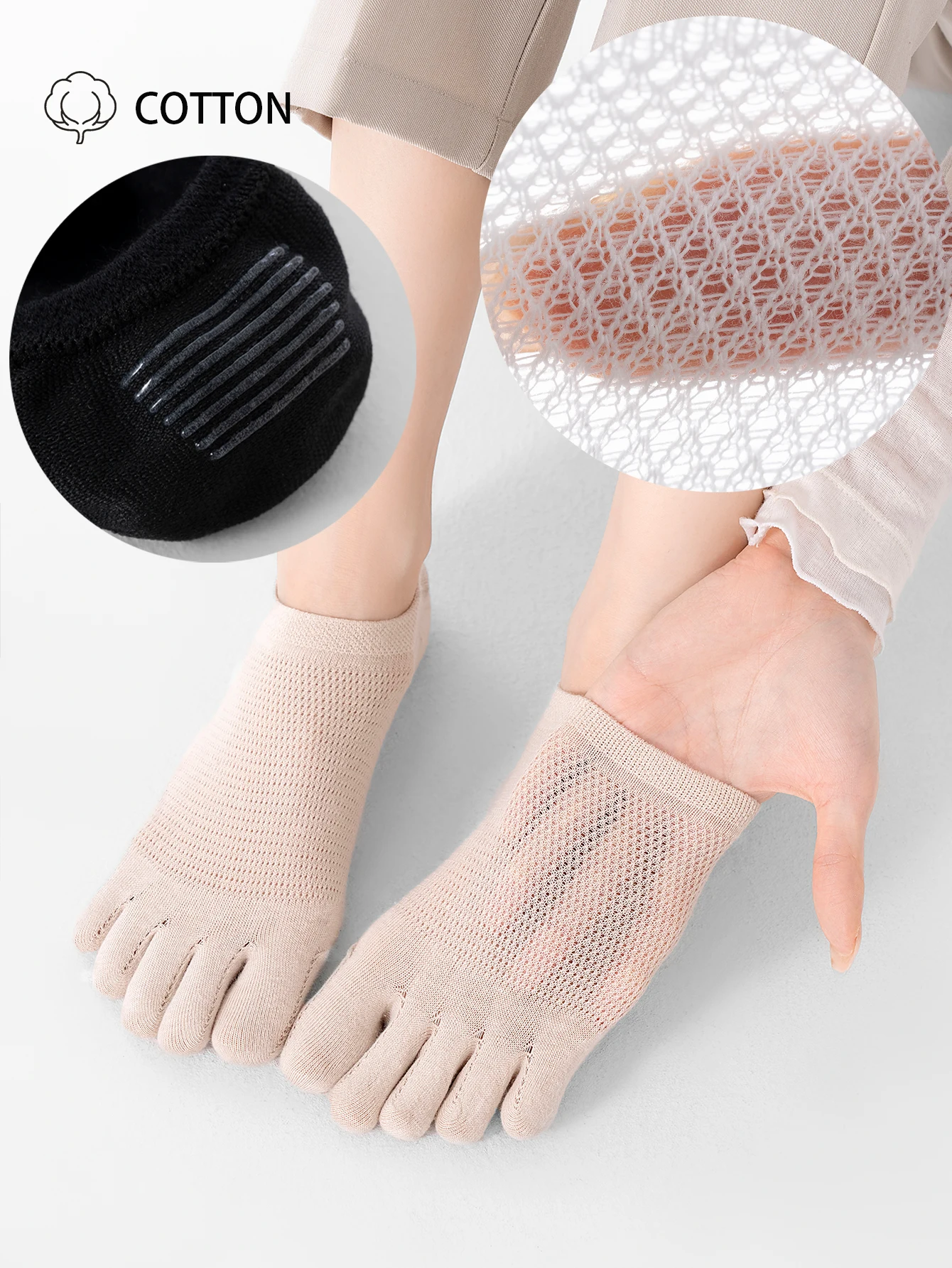 1/3/5 Pairs of Women's Solid C - đánh giá và giá Toe Sock Split