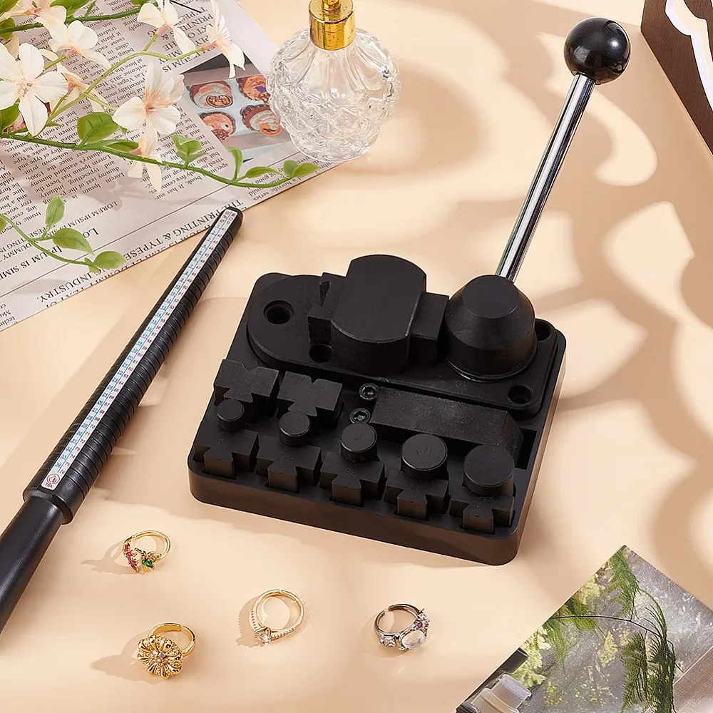 Professional Adjustable Ring Bender Jewelry Making Tool Kit With Black Measuring Size Sticks for Rings Earrings