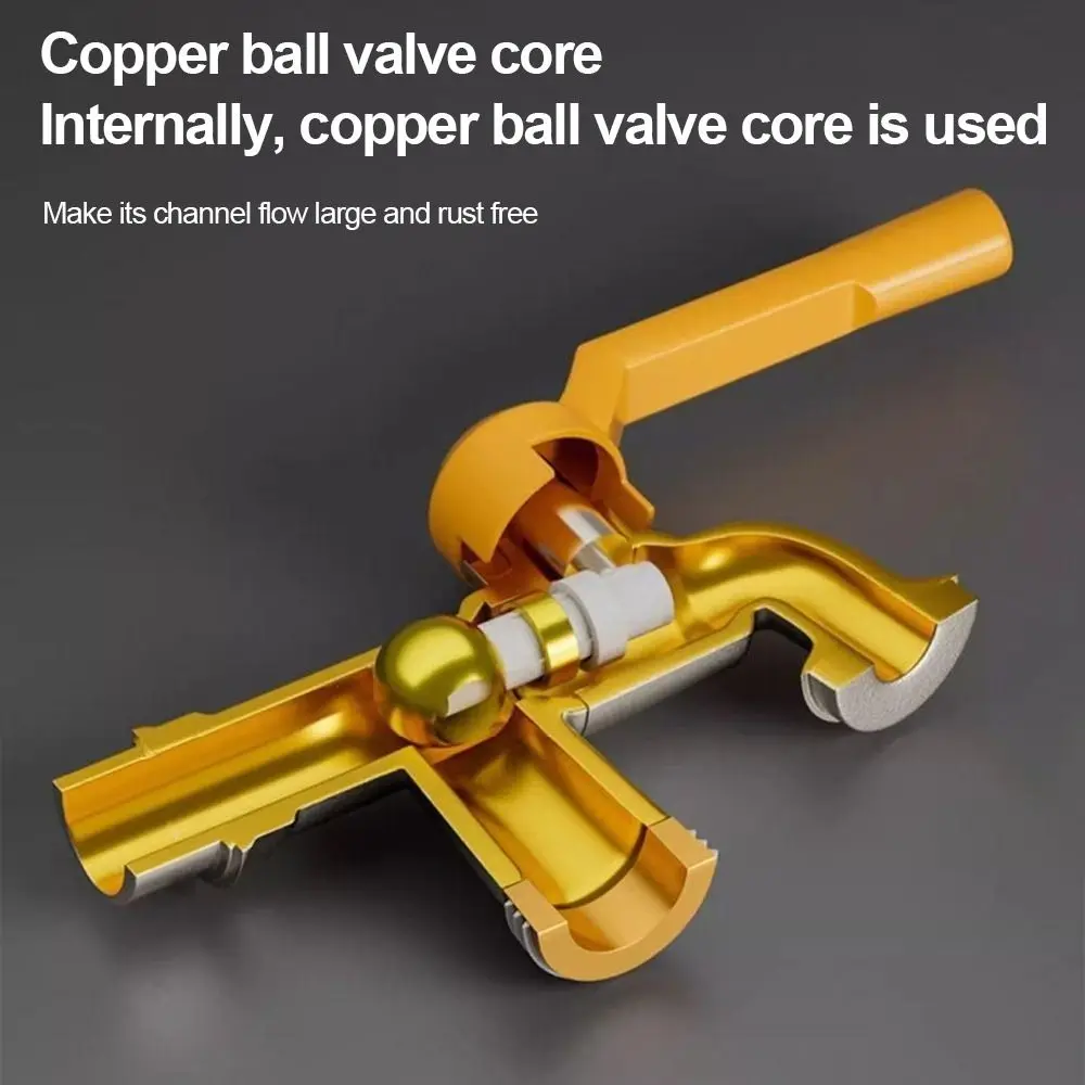 Portable Copper Water Tap Frost-Proof Double/One Outlet Faucet Controller Adapter Garden Irrigation Tap Home Indoor