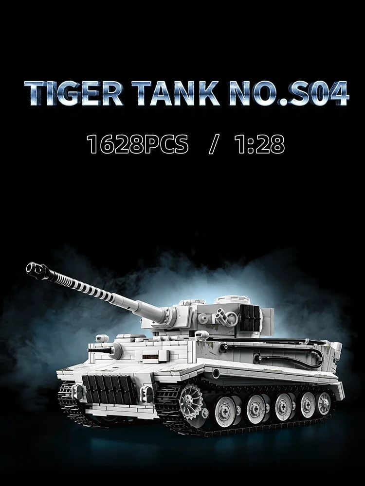 

Набор строительных блоков 12 go Tiger Tank S04, 1628 деталей, масштаб 1:28, модель немецкой военной бронированной машины времен Второй мировой войны, коллекционные кирпичики, игрушка