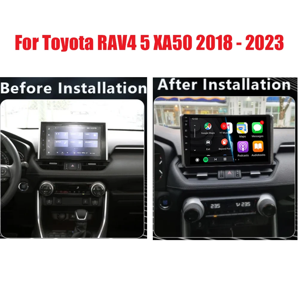 Android 16 Carplay Auto For Toyota RAV4 5 XA50 2018 2019 2020 2021 2022 2023 Video Player Car Radio WIFI+4G DSP 2DIN Stereo