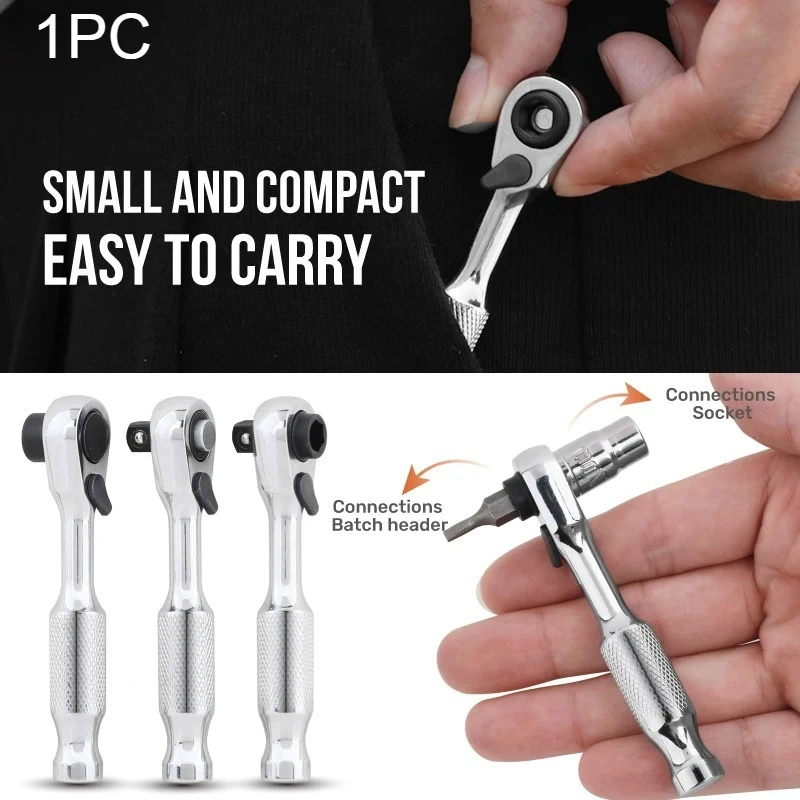Hi-Spec 72 Tooth Mini Ratchet Wrench Double Head Handle Socket Wrench Set Small Fly Torque Spanner Hand Tools For Home & Bike