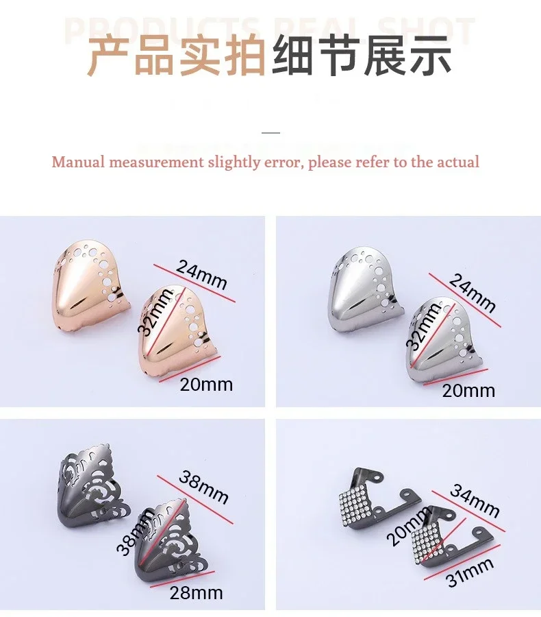 Frauen High Heel Metall Kappe Kappe Tragen und Reißen Concealer Anti-kicking Leder Schuhe Punkt Schutz Flache Schuh Tipps kappe Accessorices – Detail 10