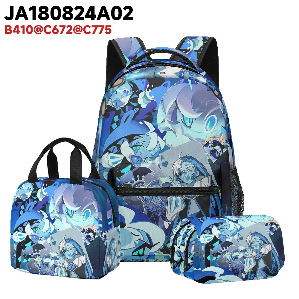 Harajuku Youthful Novelty Shadow Milk Plush 3D Print 3pcs/Set Student Travel bags Laptop Daypack Backpack Lunch Bag Pencil Case