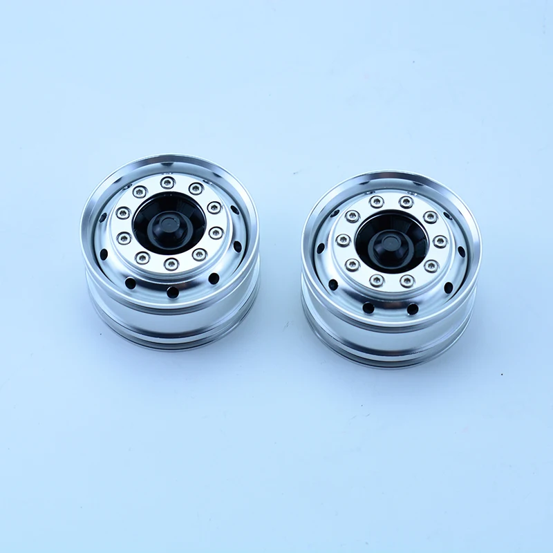 2pcs Metal Drive 25mm Wheels Hub Rim for 1/14 Tamiya RC Truck Tipper SCANIA 770S VOLVO BENZ MAN TGX LESU Car Tire Accessories