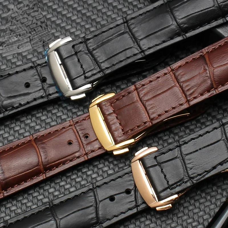 Genuine Leather Watch Strap for Omega Super Butterfly Flying Haima Radar Diamond Crystal Waterproof Sweat-Proof Watchband 20mm