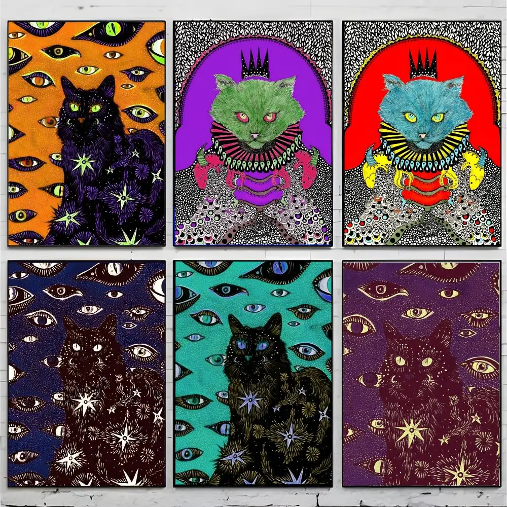 Fluffy Charming Cute Cat Poster Superior Home Space Pub Indoor Decorative Art & Home Decor