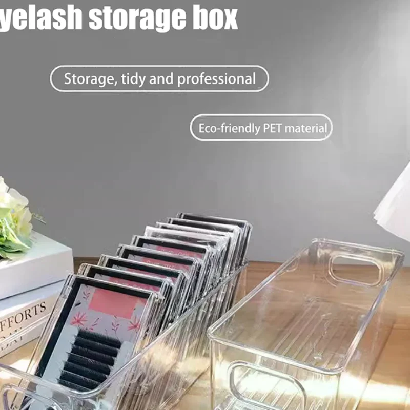 Transparent Eyelash Storage Box Makeup Organizer False Eyelashes Glue Pallet Holders Grafting Eyelashes Extension