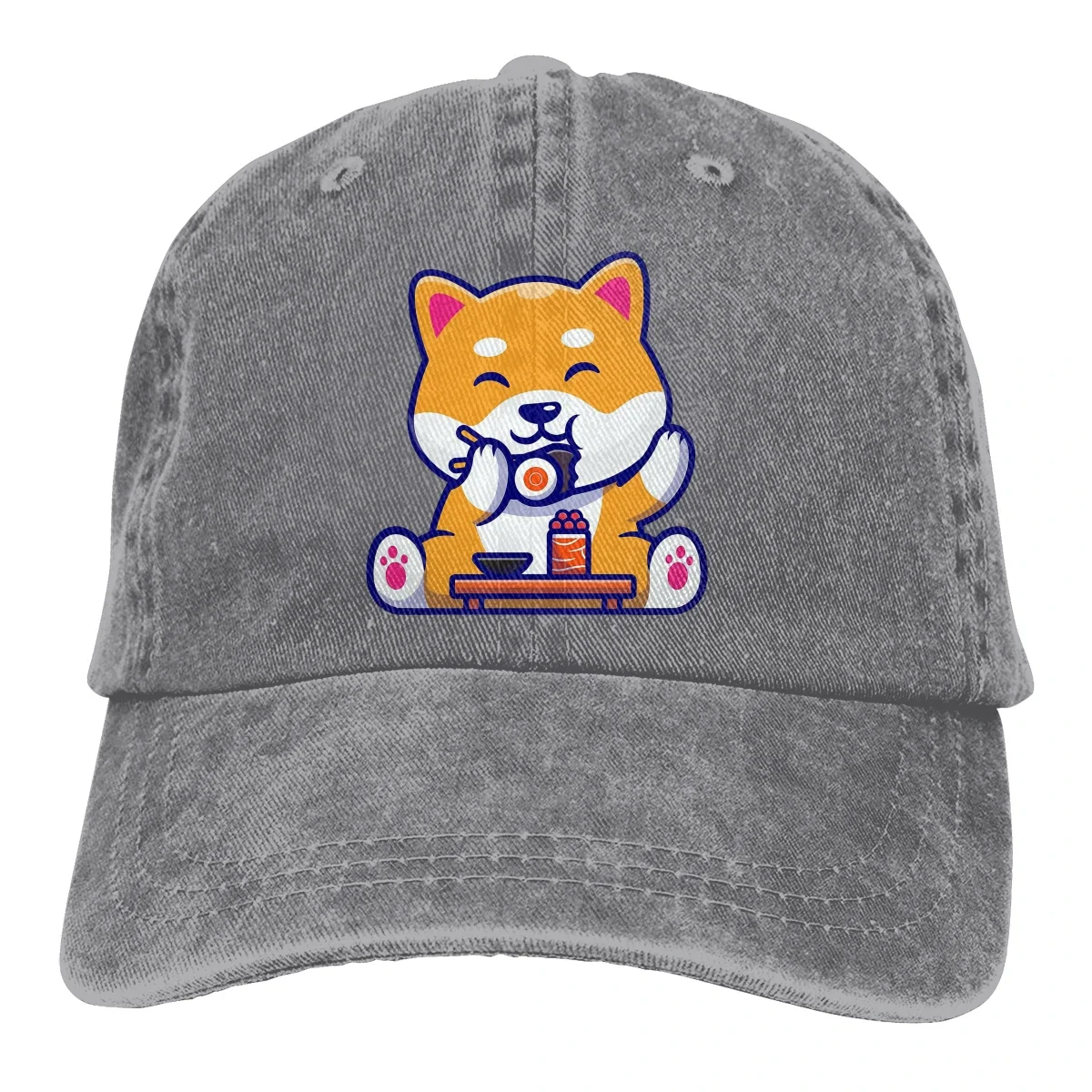 Chibi Puppers para amantes, gorra de béisbol con visera, deporte, Unisex, personalizado, Sushi, Corgi, Kwaii, sombreros