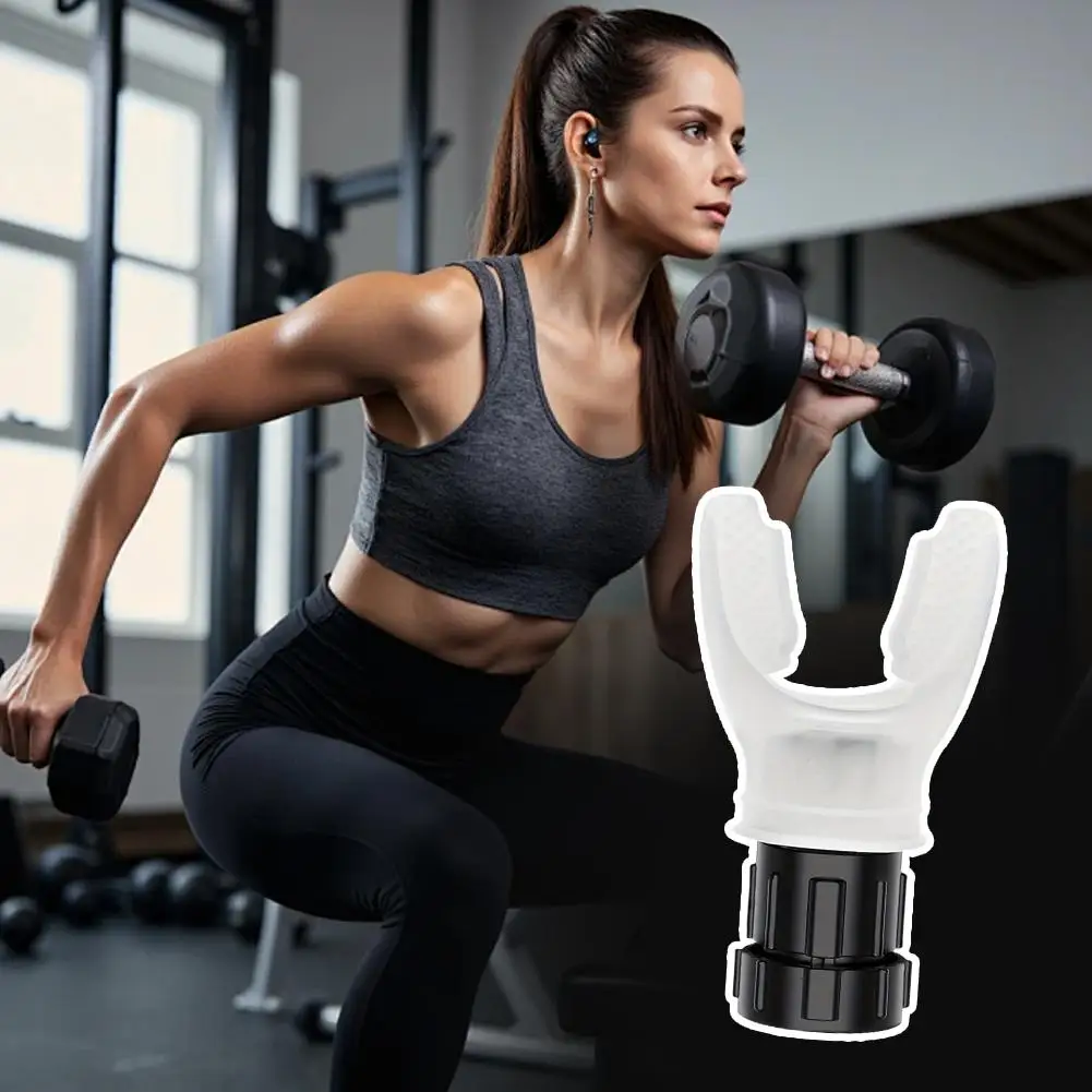 معدات تمارين اللياقة البدنية للتنفس من السيليكون، جهاز تمرين التنفس المقاوم القابل للتعديل #4