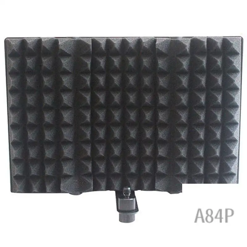 Mini microfone 3 painéis dobrável tela acústica peça acessória de espuma com suporte para gravação de transmissão ao vivo LO-PS58