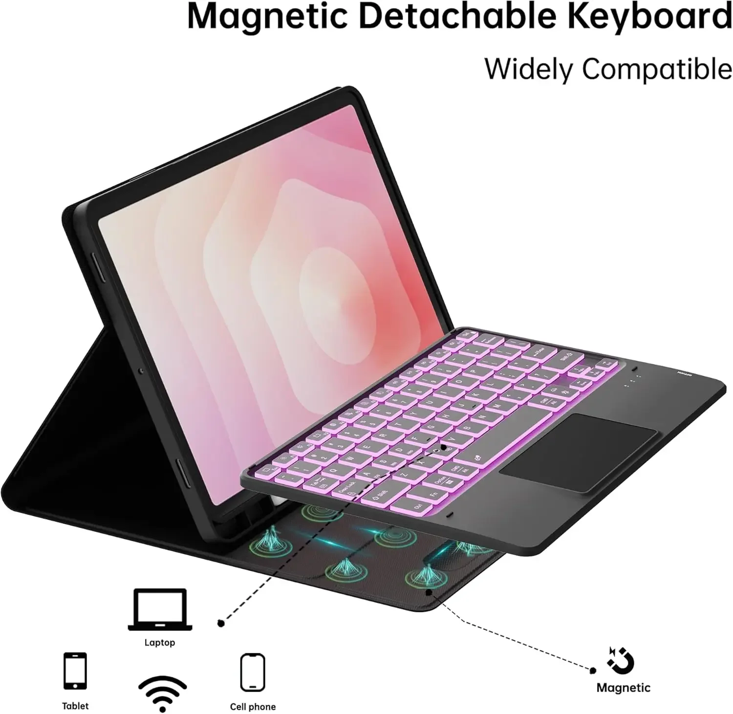 حافظة لهاتف سامسونج جالاكسي تاب S11 11 بوصة 2025، غطاء لوحة مفاتيح بلوتوث لاسلكي لجهاز جالاكسي تاب S11 11 بوصة حافظة تابلت #4