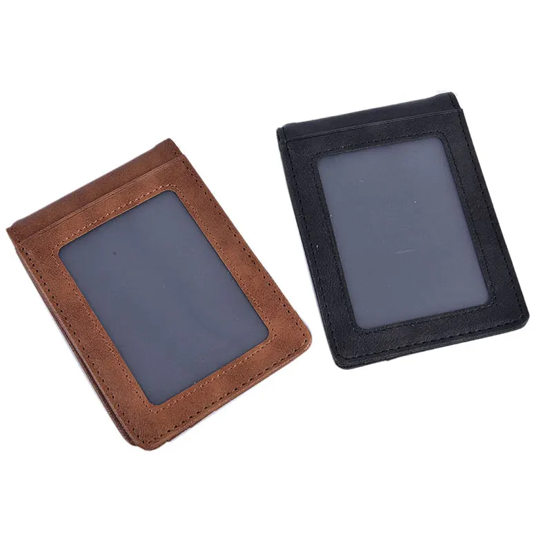 RFID Herren Leder Slim Bifold Geldklammer Brieftasche Vordertasche Kreditkartenhalter – Detail 4