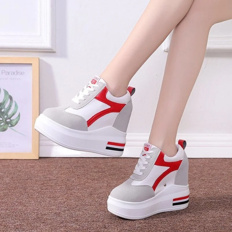 2022 Classic Fashion Woman sneakersy na wysokiej podeszwie wiosna buty damskie kobieta czarne białe trampki oddychające Zapatos Casual Mujer