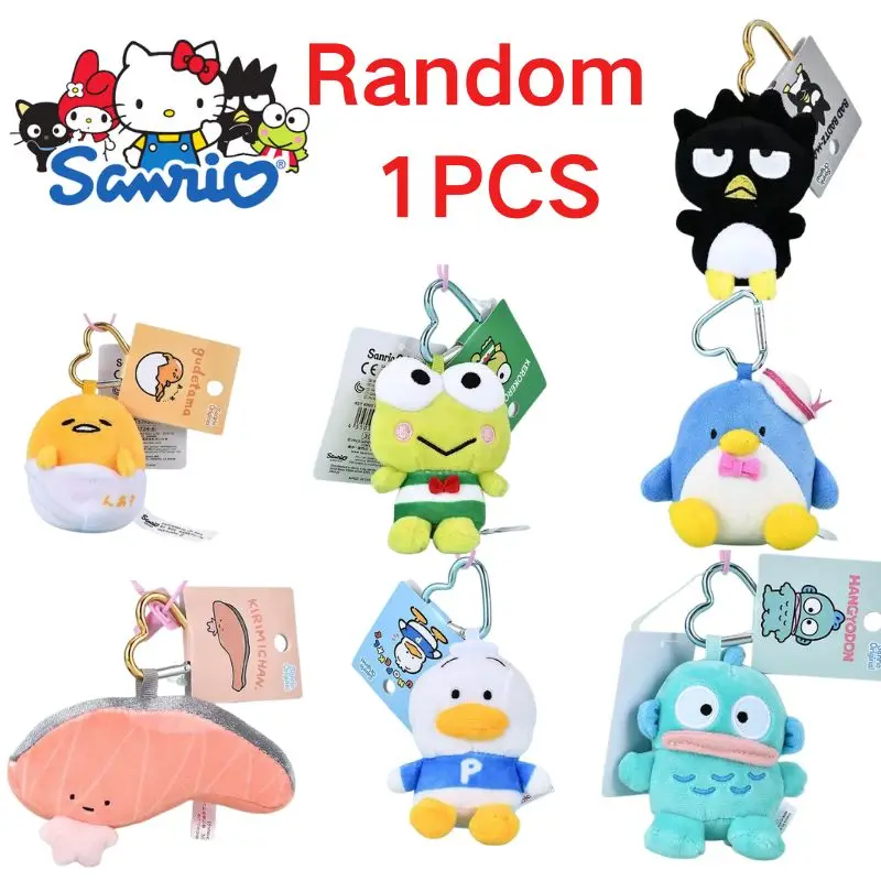 Kawaii Sanrios Gudetama Sam Gudetama Ahiru no Pekkle Plush Doll Keychain Hangyodon keyring My Melody Stuffed Backpack Pendant - view 6