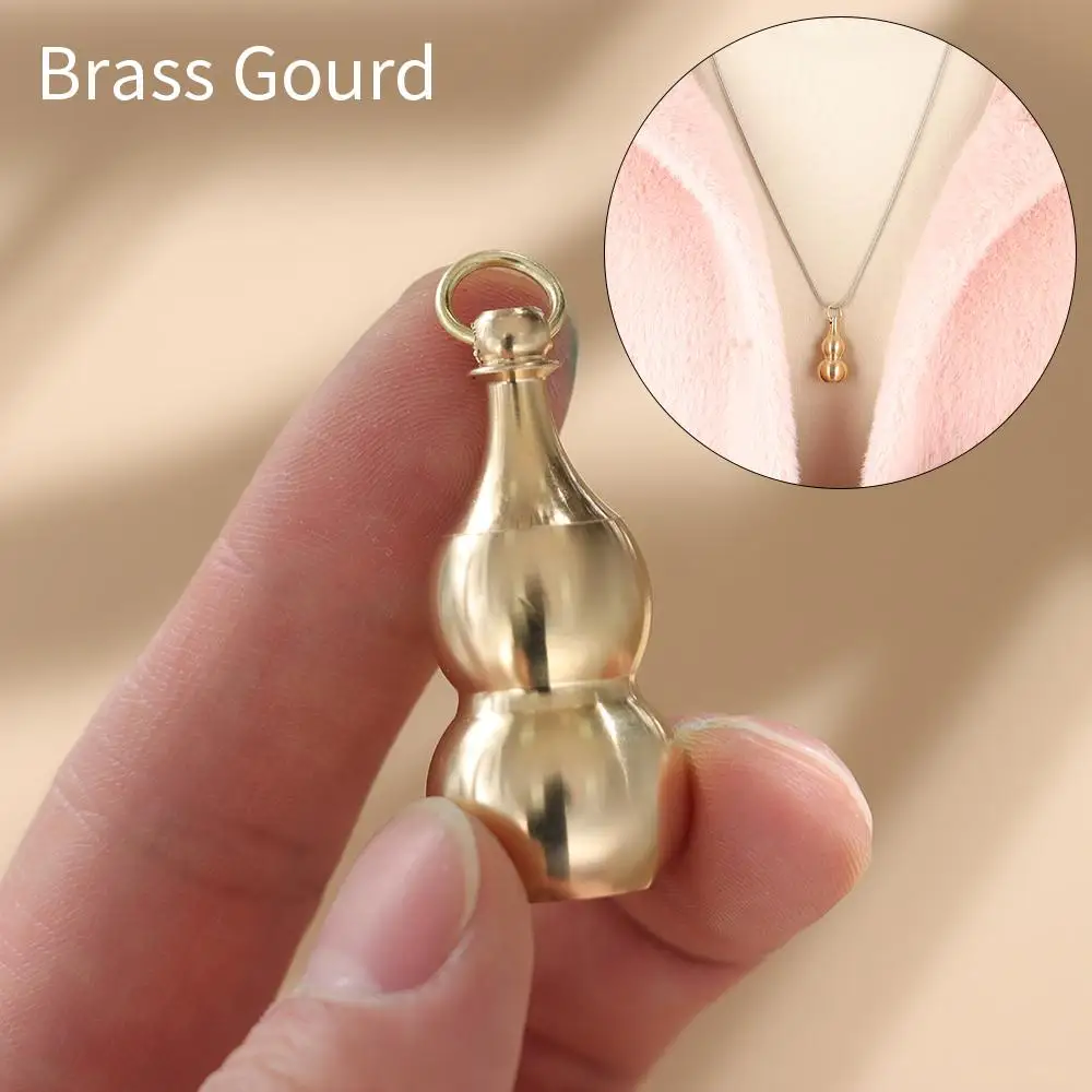Brass Gourd Pendant Irregular Jar Keychain Hanging Necklace Jewelry Waterproof Pill Box Medicine Case Container Bottle Keychains