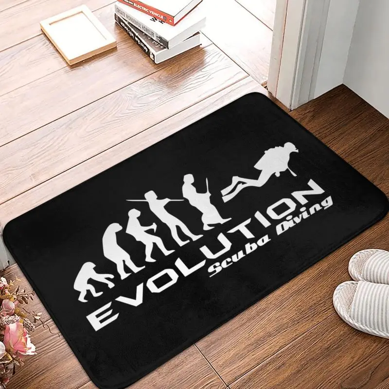 Custom Evolution Of Scuba Diving Doormat Non-Slip Bath Kitchen Mat Living Room Floor Door Entrance Carpet Rug