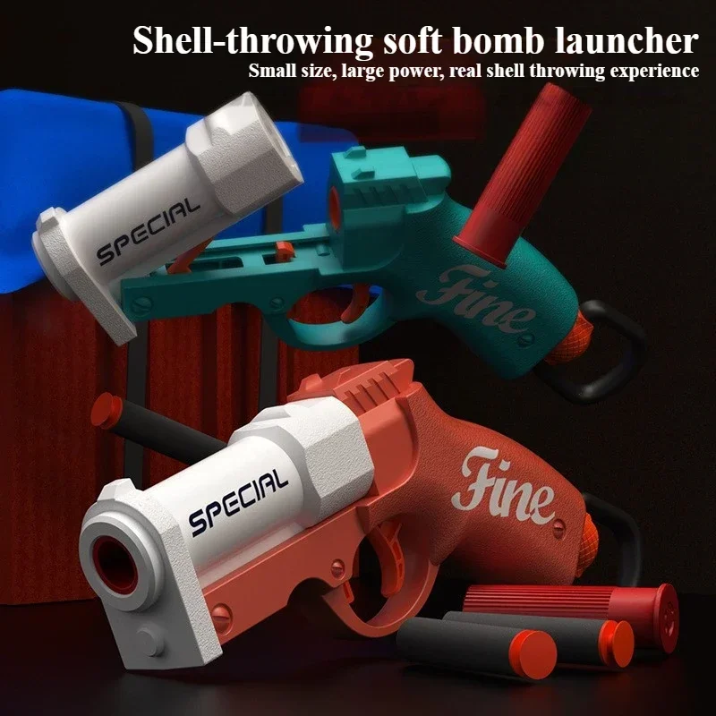 

Mini Hand Cannon Puller Launcher Kids Pocket Throw Shell Soft Bullet Gun Boy Toy Pistol Nerf Bullets Soft Bullet Gun