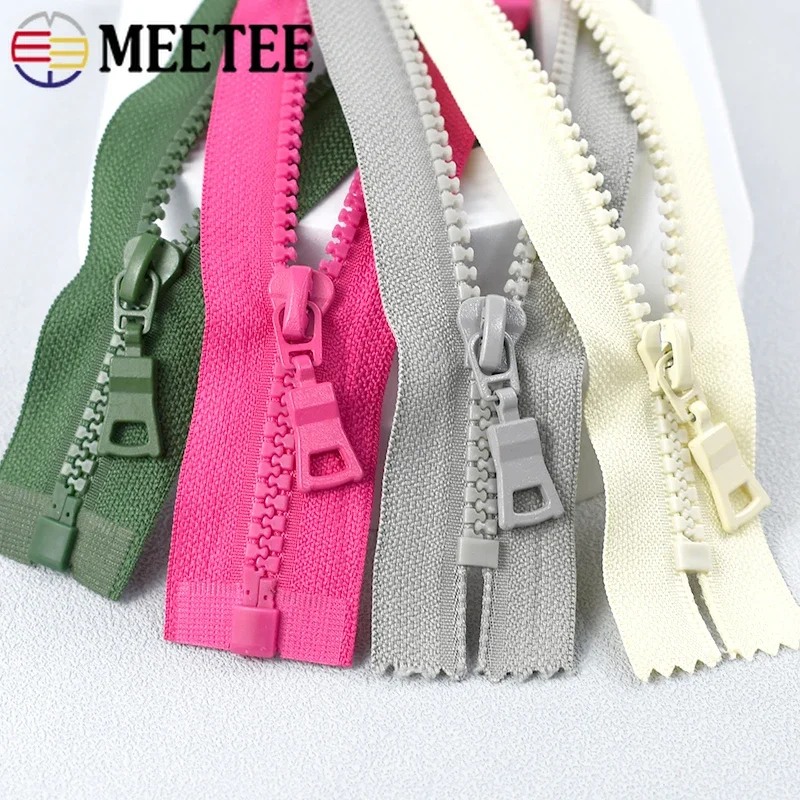 5Pcs Meetee 5# Resin Zippers 15-25cm Close-End 30-80cm Open-End Zips for Sewing Purse Bag Zipper Clothes Replace Zip Accessories