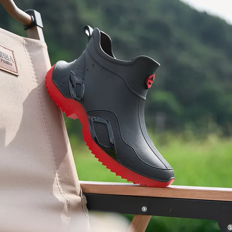 Lovers Rain Shoes Short Tube Waterproof Shoes for Men Women Rain Boots Anti-slip Wear-resistant Rubber Shoes 2026