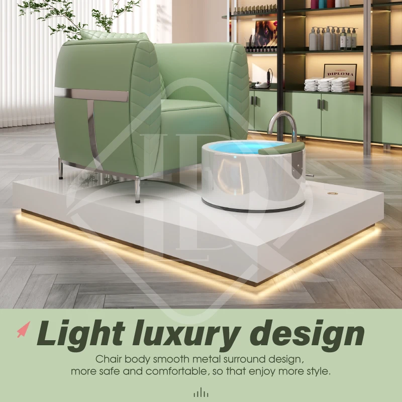 Leadir  No Without Plumbing Plumbless Pedicure Adjustable Foot Bath Massage Spa Chair With Foot Bowl Basin Sink